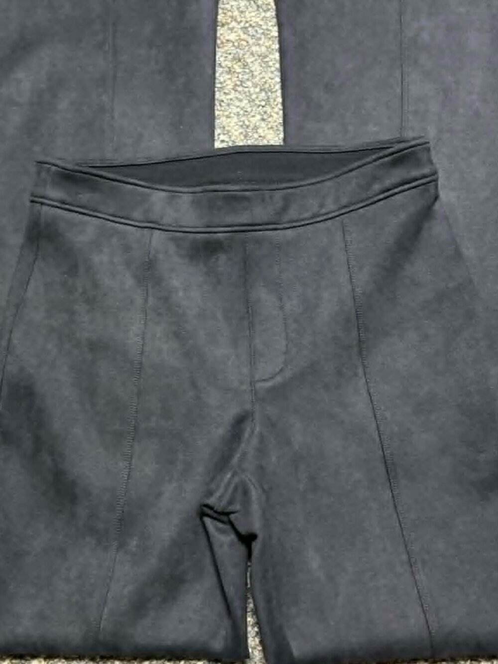 SPANX Faux Suede Flare Pants Navy Blue Medium